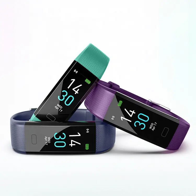 Wearfit-bracelet connecté, moniteur de fréquence cardiaque et de pression artérielle, avec écran couleur, application pour Android, téléchargement gratuit,