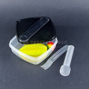 2015 venta caliente corea plástico Bento box, caja de almuerzo con tenedor y cuchara - Product Image 5