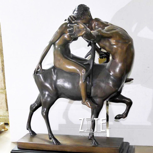 Escultura de Metal Bronce para Jardín Exterior, <span class=keywords><strong>Centauro</strong></span> de Cuento de Hadas con Mujer Desnuda - Product Image 5