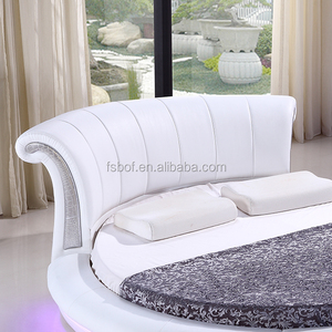 בית ריהוט חדר שינה led אור גדול לבן עגול מיטת CY011 - Product Image 5