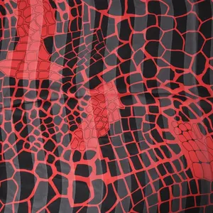 โพลีเอสเตอร์ลายเสือดาวพิมพ์ผ้าไหมผ้าชีฟองผ้าซาตินสัตว์พิมพ์ผ้าชีฟองหลายในสต็อก