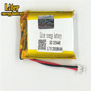 Plug 2,0-2 p lithium battery 103448 2000 mAh rechargeable lithium polymer battery Pl LiPo battery with wires - Product Image 2
