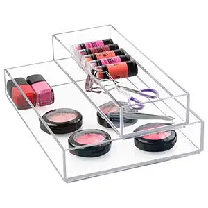 Cosmetics Acrylic Makeup and Jewelry Storage Case Display Sets Clarity Cosmetic Kitchen Drawer Organizer