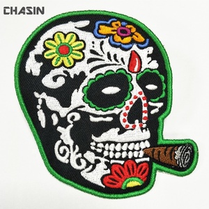 Chất Lượng Cao Thân Thiện Với Môi Tùy Chỉnh Thiết Kế Skull Logo Thêu Xe Máy Các Bản Vá Lỗi Cho Người Đi Xe Đạp Và Hat Phụ Kiện - Product Image 4