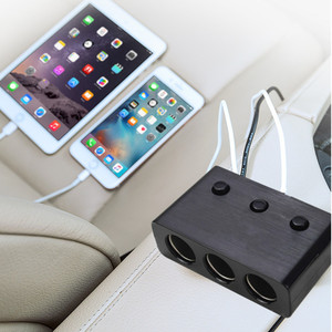 Nhanh chóng iPhone 120W sạc nhanh 3.0 kép USB + 3 ổ cắm thuốc lá nhẹ hơn 12-24V xe Adapter - Product Image 6