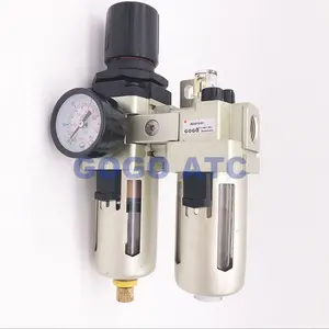 Pneumatic Frl Kombinasi AC3010-02 1/4 Inch AC3010-03 3/8 Manual Automatic Drain Air Filter Regulator Tekanan dan Lubricator