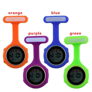 Digital Silicone Nurse Stop Pocket Watch fob Timepiece Brooch Lapel Brand Date Week Clock Electronic Camping Watch gift