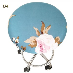 High Quality Round <strong>Stool</strong> <strong>Covers</strong> / Elastic Bar <strong>Stool</strong> <strong>Cover</strong> / Seat <strong>Cover</strong> Home Chair Slipcover Round Chair Floral Printed - Product Image 2