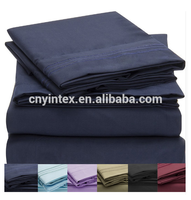 En gros 100% coton satin de luxe tissu ensemble de literie 4 pièces housse de couette/drap de lit