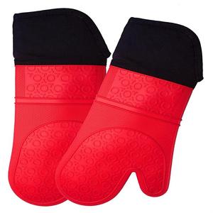 Ventes chaudes, maniques de four en silicone de qualité alimentaire, antidérapantes, résistantes à la chaleur, doublure matelassée, logo personnalisé, maniques en silicone - Product Image 6