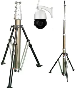 Kamera pengawas portabel, tiang teleskopik pneumatik pengunci keselamatan acara khusus 2m 4.5m 6m 7m