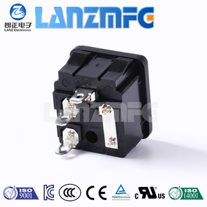 LZ-14-F2 3P <span class=keywords><strong>Presa</strong></span> <span class=keywords><strong>di</strong></span> Alimentazione Maschio in Ottone 5A 250V IEC 320 C14 <span class=keywords><strong>con</strong></span> Portafusibile - Product Image 3
