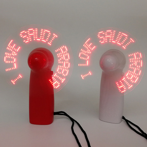 Relatiegeschenk Kleurrijke Plastic Mini Handheld Fan Custom Logo Led Message Fan - Product Image 3