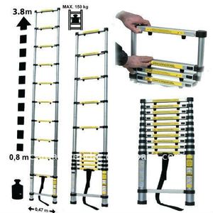 3.8M Nhôm Kính Thiên Văn Thang Tính Năng An Toàn Độc Đáo - Product Image 1