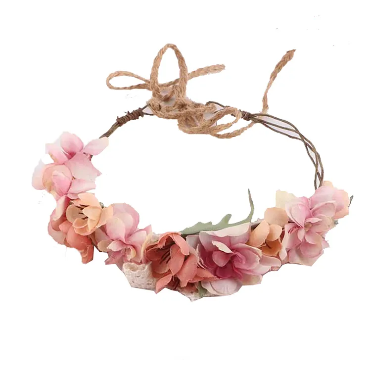 Wedding Bridal Artificial Flower Crown Colorful Floral Headbands Hair Accessories