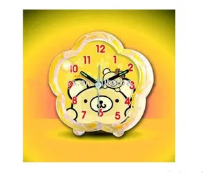 קלאסי 5 שסתום פרח הדפסת קריקטורה עיצוב חמוד מתנת שולחן שעון מעורר צהוב
