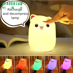 Tùy Chỉnh 7-Màu Sắc Thay Đổi Mềm Silicone <span class=keywords><strong>LED</strong></span> Glow Điều Dưỡng Ánh Sáng Ban Đêm Cho Phòng Của Em Bé Hoặc Phòng Đọc Sách - Product Image 5