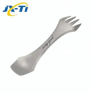 Titan Siêu Nhẹ Đa Nhiệm Travel Đồ Dùng Dao Kéo Set 3 Trong 1 Knife Fork Double-End Titanium Spoon Spork