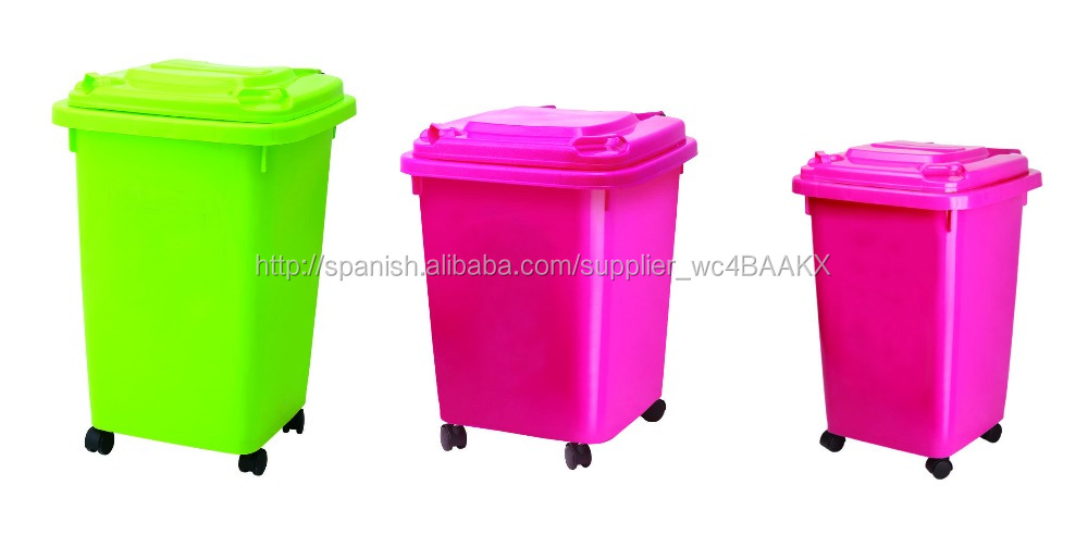 4 Ruedas 60L Claro Plástico Bin Plástico Bin Donación de Contenedores de Plástico Bin