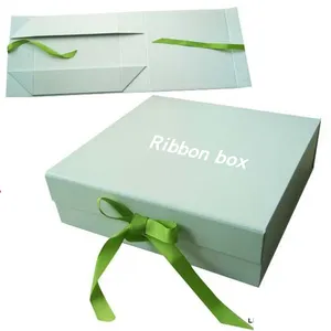 绸带book style包装盒翻盖罩形礼品盒定制