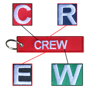 Stof Borduren Crew sleutelhanger Flight Crew motorfiets Borduurwerk sleutelhanger - Product Image 2