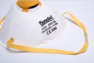 Benehal CE FFP1 masker wajah, masker wajah anti-debu dengan katup pernapasan PPE respirator & Masker - Product Image 5