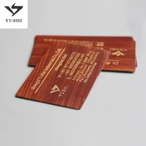 Cartões de madeira de bambu para negócios, peça de madeira laser personalizada