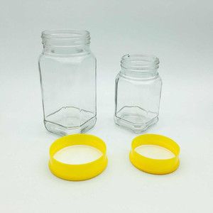 Bouteille en verre pour miel en vrac de 375 ml (500 g) et 750 ml (1000 g) avec bouchon en plastique jaune – Prix abordable - Product Image 2