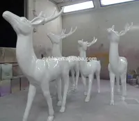 राल क्रिसमस शीसे रेशा हिरन मूर्तियों के लिए बिक्री/जीवन आकार क्रिसमस सजावटी हिरण