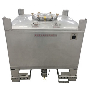 Conteneur IBC en acier inoxydable de qualité alimentaire Wanlong pour liquides dangereux avec cadre de sécurité 1000L 4 voies pour chariot élévateur - Product Image 2