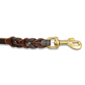 Luxuriöse Lederleine für Rottweiler, Mastiff und Pitbull – Geflochtene Echtleder-Hundeleine - Product Image 4