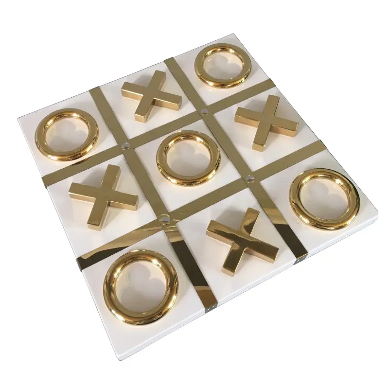 Tablero de juegos de ajedrez XO, accesorios de lujo de diseño de Interior, estilo moderno, arte abstracto y suministros artesanales de Metal