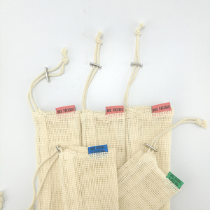 Drawstring cotton mesh bag storage bag reusable environmental mesh bag