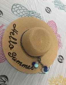 Sombrero de playa plegable para mujer, gorro de paja de ala ancha, flexible, para verano