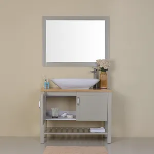 Сертифицированный FSC шкаф для ванной комнаты деревянный стоячий ПВХ шкаф для ванной комнаты мебель для ванной комнаты с раковиной 1 блок