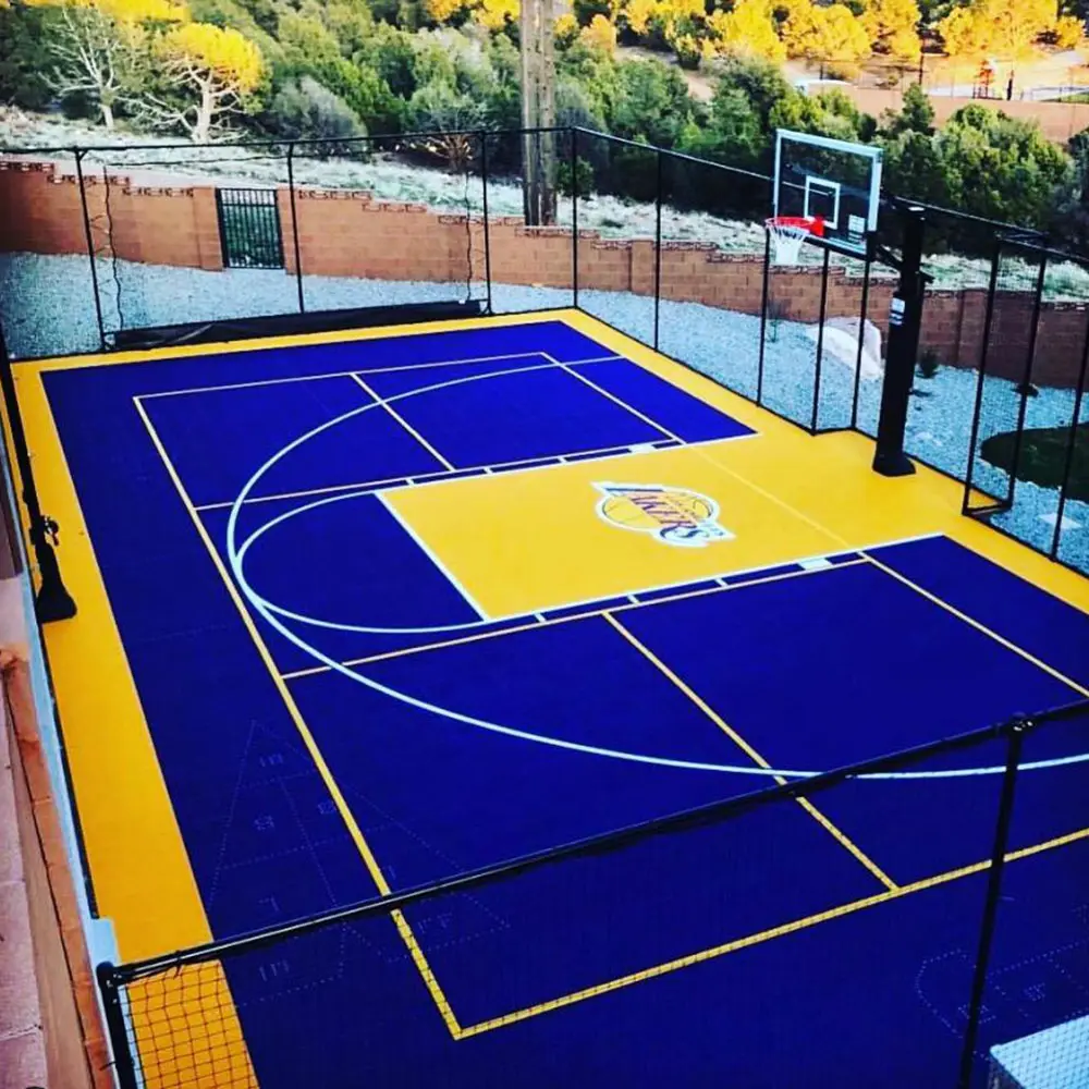 Slip resistance interlocking sports flooring tiles for outdoor and indoor multi sports basketball court