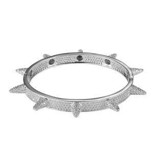 BB103 Hip Hop Iced Out Bling Chain <strong>Bangle</strong> <strong>for</strong> Women <strong>Men</strong> Jewelry Brass CZ Stone Punk Bracelet - Product Image 4