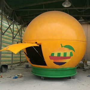 Remolque de Comida Portátil de Fibra de Vidrio, Kiosco con Forma de Naranja para Limonada, Carrito con Forma de Fruta para Aplicaciones de Comida Rápida - Product Image 4