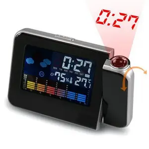 Promozionale Best Seller Wireless Desktop di Colore Dello Schermo di Digital Projector Alarm Clock Stazione Meteo Orologio Proiettore