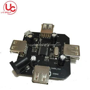 Custom 7 port usb 2.0 data charging hub pcb circuit board