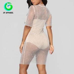 Floerns las mujeres ver <span class=keywords><strong>a</strong></span> través de <span class=keywords><strong>la</strong></span> noche niveles pura vestido de malla - Product Image 3