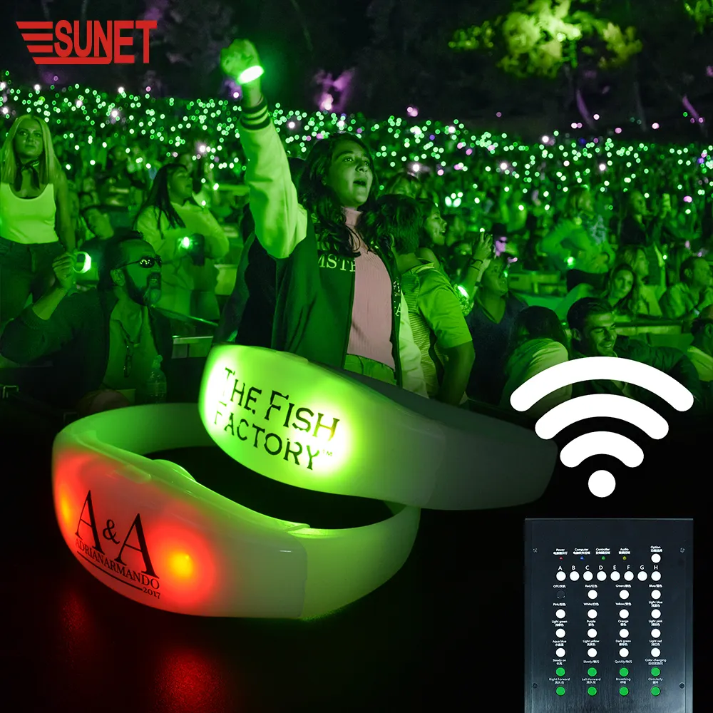 SUNJET-Bracelet Led avec télécommande, nouvelle fonctions, vibrant, pour événements, 2021
