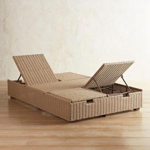 <span class=keywords><strong>Chaise</strong></span> longue <span class=keywords><strong>de</strong></span> plage double places en rotin tissé au <span class=keywords><strong>bord</strong></span> <span class=keywords><strong>de</strong></span> la piscine extérieure - Product Image 5
