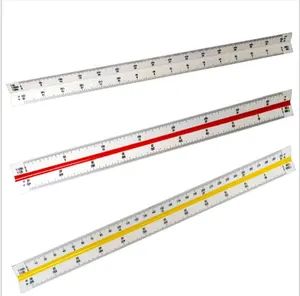 Factory Customized 30cmx25mm Engineering Drafting Scale Ruler Silk Printed  Aluminum Triangle Scale Ruler - China Triangle Scale Ruler, Triangle Ruler