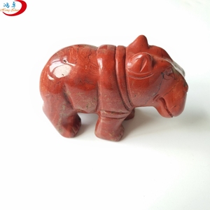2022 중국 제조 업체 옥 풍수 보석 코뿔소 조각 동물 조각 동물 레드 재스퍼 - Product Image 2
