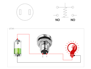 Interrupteur à bouton-poussoir Nolight 1A24V de couleur noire fraîche de <span class=keywords><strong>8mm</strong></span> - Product Image 3