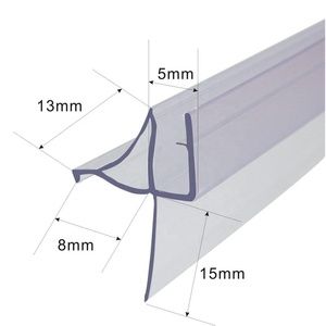 Sello de borde <span class=keywords><strong>para</strong></span> puerta de ducha, tira de sellado de borde de vidrio, transparente, sello de plástico de PVC - Product Image 5