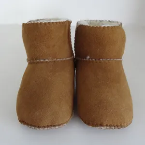 Bottes en peau de mouton souples et écologiques pour enfants, chaussures en peau de mouton mérinos espagnole pour bébé, chaussures chaudes d'hiver en laine d'agneau