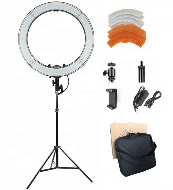 Photography 18 Inch Dimmable LED Ring Light with Stand and Phone Holder for Live Stream Makeup Youtube Video Selfie Tiktok