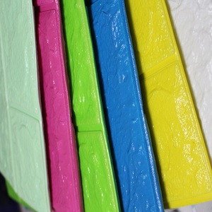 Bois mélangé 3d papier peint mousse fausses feuilles de briques, dalles de <span class=keywords><strong>mur</strong></span> de briques - Product Image 4